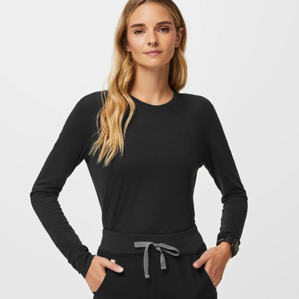 FIGS Supersoft Longsleeve Underscrub Black